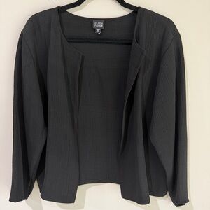 EILEEN FISHER open front blazer elegant black medium